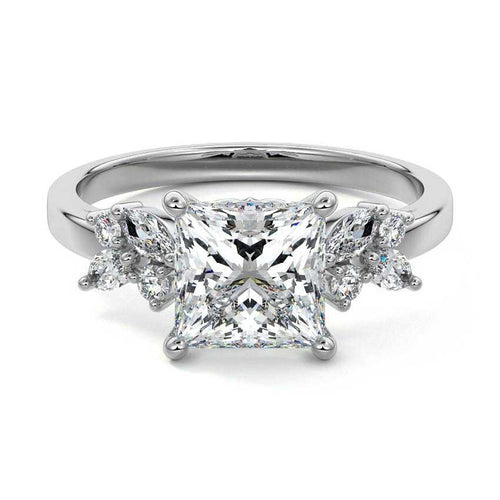 Fiorella - Princess White Gold Lab Grown Diamond Engagement Ring | Nura Lab