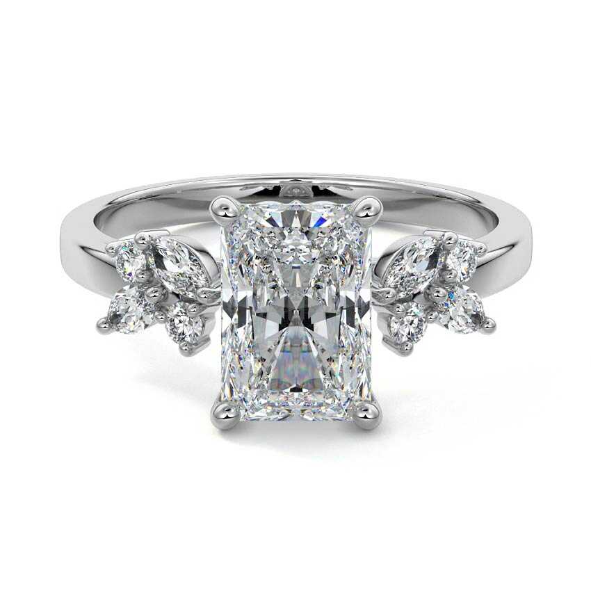 Fiorella - Radiant Platinum Lab Grown Diamond Engagement Ring | Nura Lab