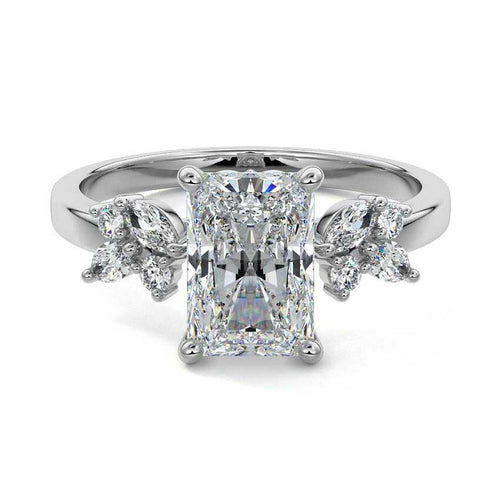Fiorella - Radiant Platinum Lab Grown Diamond Engagement Ring | Nura Lab