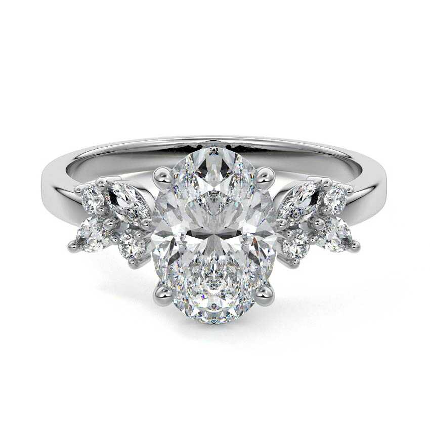 Fiorella - Oval Platinum Lab Grown Diamond Engagement Ring | Nura Lab