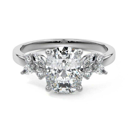 Fiorella - Cushion Platinum Lab Grown Diamond Engagement Ring | Nura Lab