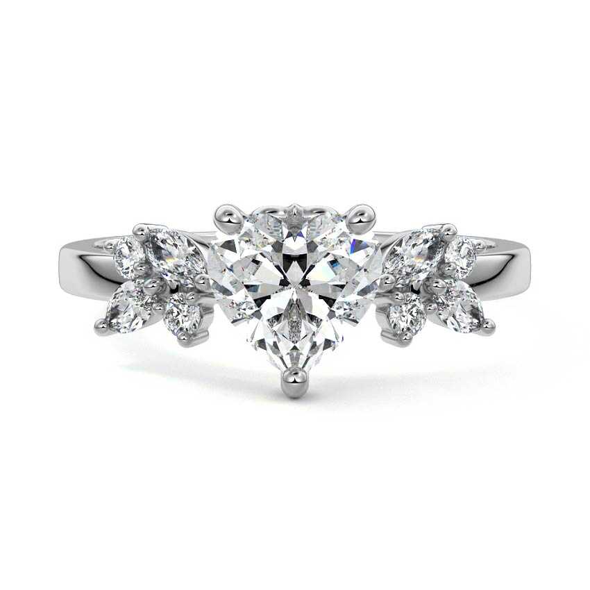 Fiorella - Heart Platinum Lab Grown Diamond Engagement Ring | Nura Lab