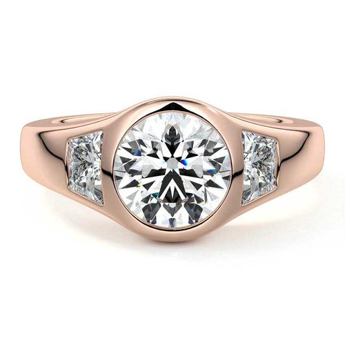 Hana - Round Rose Gold Lab Grown Diamond Engagement Ring | Nura Lab