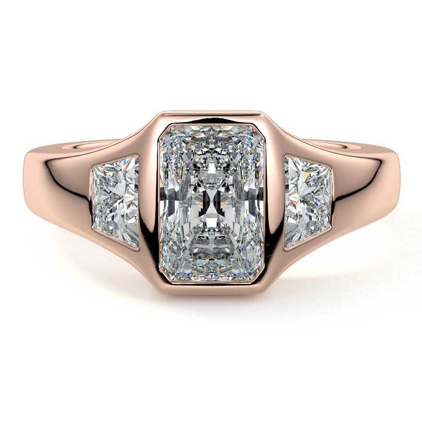 Hana - Radiant Rose Gold Lab Grown Diamond Engagement Ring | Nura Lab