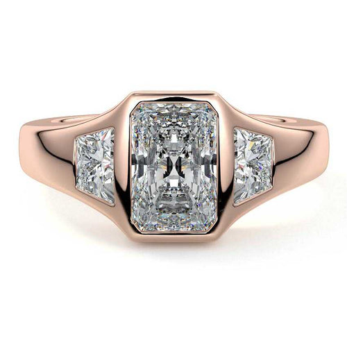 Hana - Radiant Rose Gold Lab Grown Diamond Engagement Ring | Nura Lab