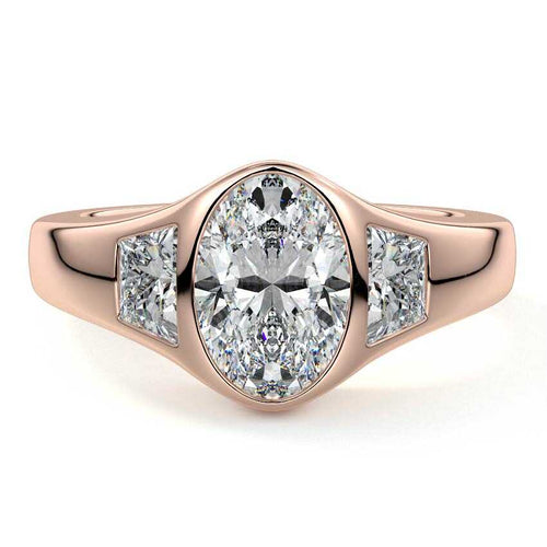 Hana - Oval Rose Gold Lab Grown Diamond Engagement Ring | Nura Lab