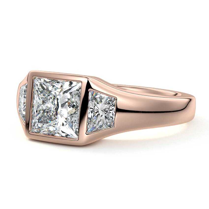 Hana - Princess Rose Gold Lab Grown Diamond Engagement Ring | Nura Lab