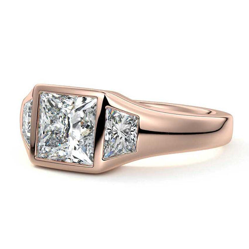 Hana - Princess Rose Gold Lab Grown Diamond Engagement Ring | Nura Lab