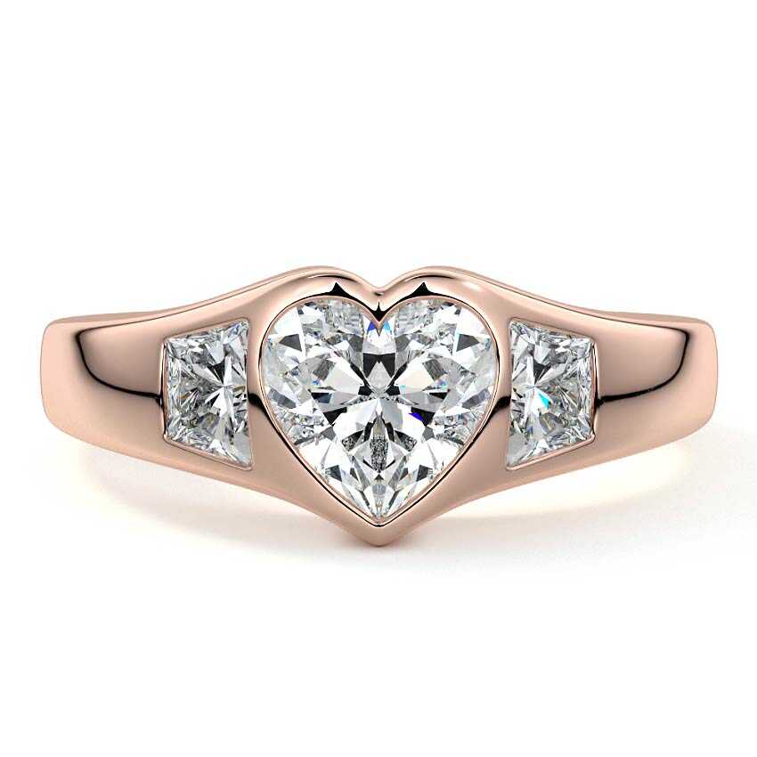 Hana - Heart Rose Gold Lab Grown Diamond Engagement Ring | Nura Lab