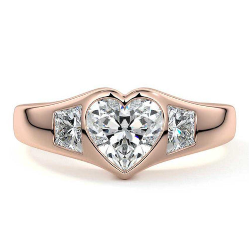 Hana - Heart Rose Gold Lab Grown Diamond Engagement Ring | Nura Lab