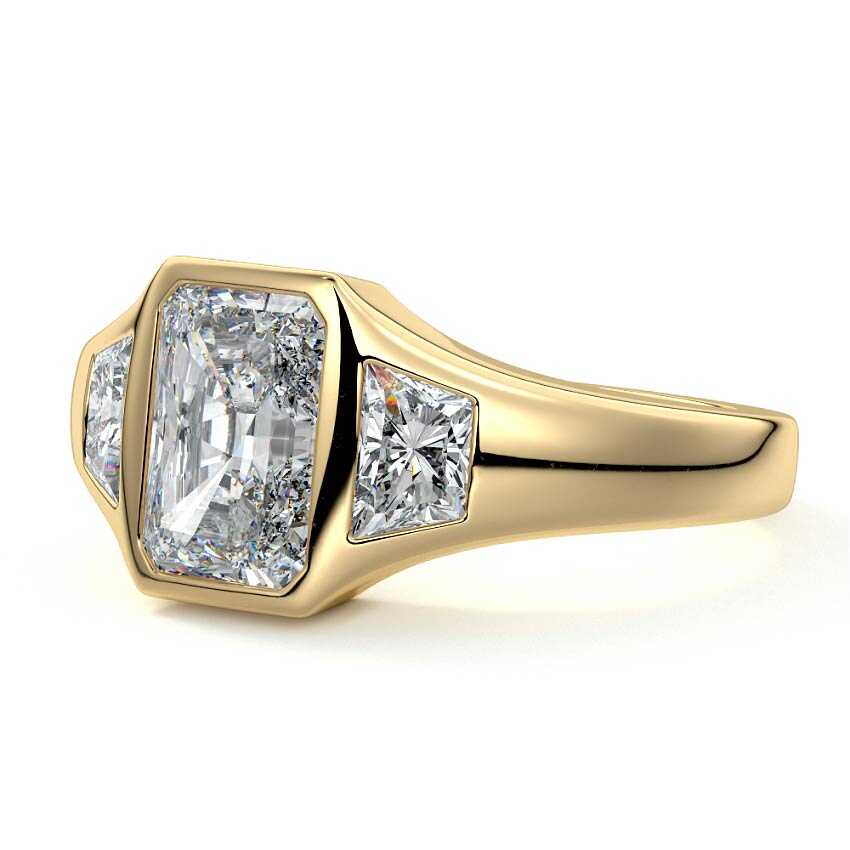 Hana - Radiant Yellow Gold Lab Grown Diamond Engagement Ring | Nura Lab