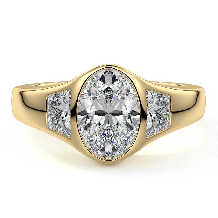 Hana - Oval Yellow Gold Lab Grown Diamond Engagement Ring | Nura Lab