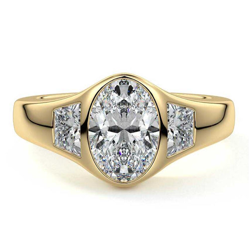 Hana - Oval Yellow Gold Lab Grown Diamond Engagement Ring | Nura Lab
