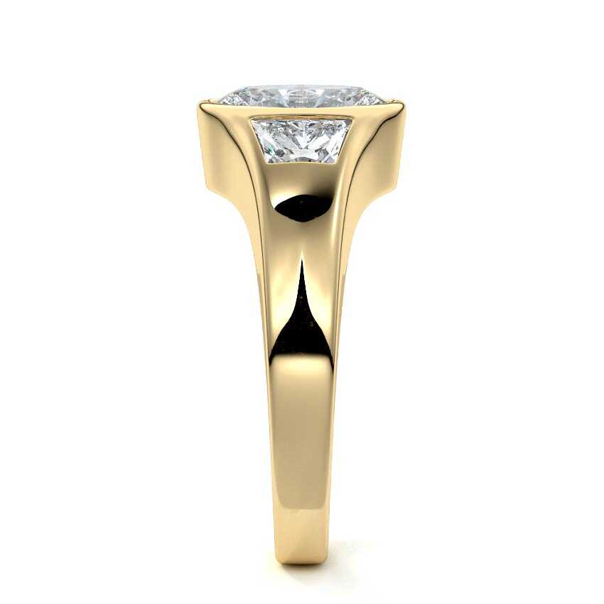 Hana - Oval Yellow Gold Engagement Ring Side View | Nura Lab