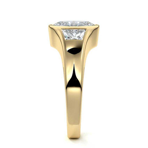Hana - Oval Yellow Gold Engagement Ring Side View | Nura Lab