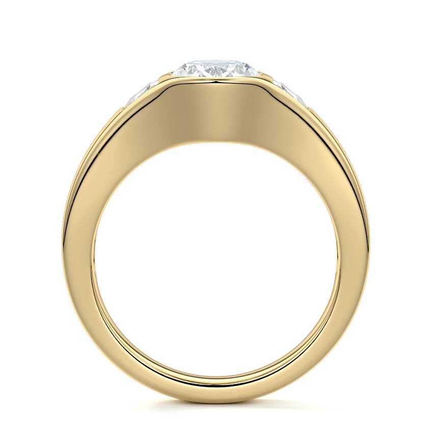 Hana - Oval Yellow Gold Engagement Ring Profile View | Nura Lab
