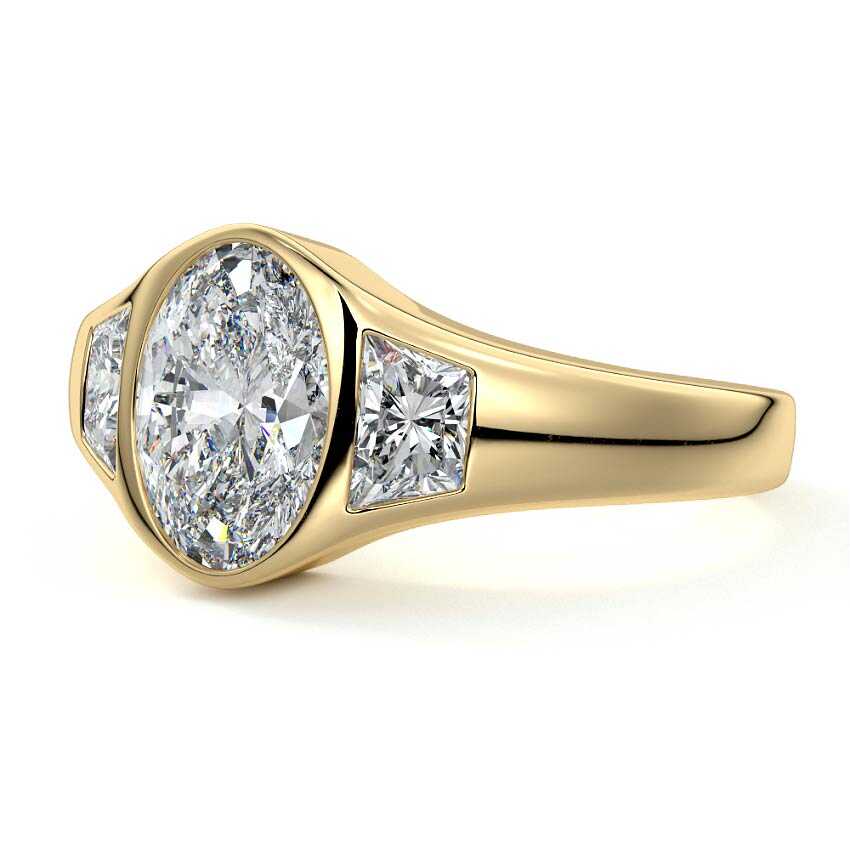 Hana - Oval Yellow Gold Engagement Ring Detail View | Nura Lab