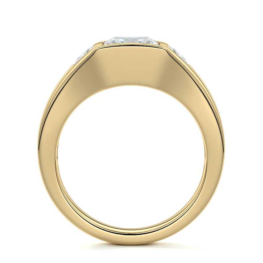 Hana - Princess Yellow Gold Engagement Ring Side View | Nura Lab
