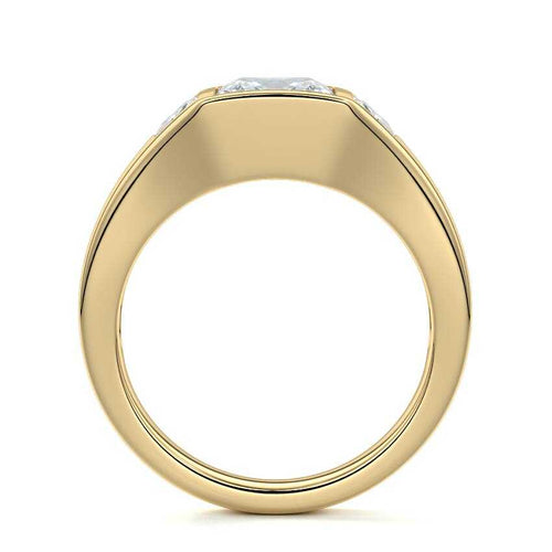 Hana - Princess Yellow Gold Engagement Ring Side View | Nura Lab