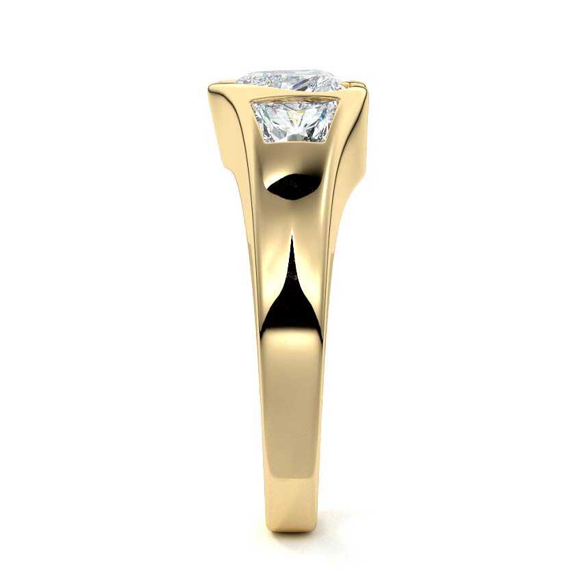 Hana - Heart Yellow Gold Engagement Ring Side View | Nura Lab