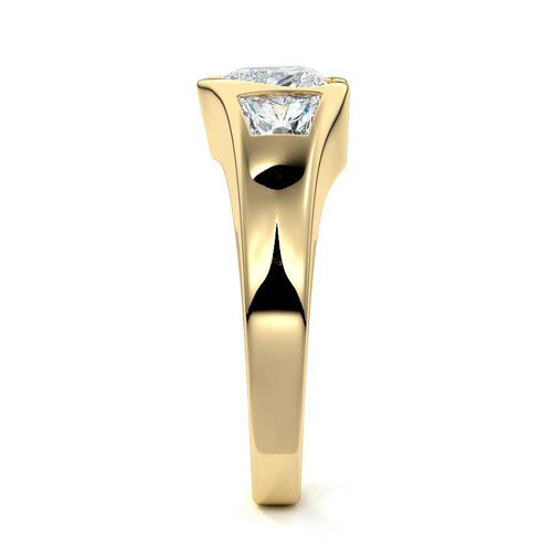 Hana - Heart Yellow Gold Engagement Ring Side View | Nura Lab