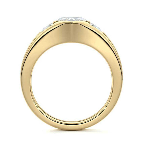 Hana - Heart Yellow Gold Engagement Ring Profile View | Nura Lab