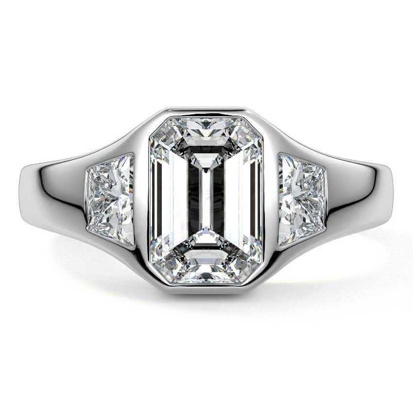 Hana - Emerald Cut White Gold Lab Grown Diamond Engagement Ring | Nura Lab
