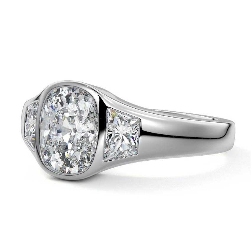 Hana - Cushion White Gold Lab Grown Diamond Engagement Ring | Nura Lab