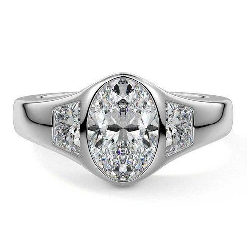 Hana - Oval Platinum Lab Grown Diamond Engagement Ring | Nura Lab