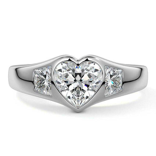 Hana - Heart Platinum Lab Grown Diamond Engagement Ring | Nura Lab