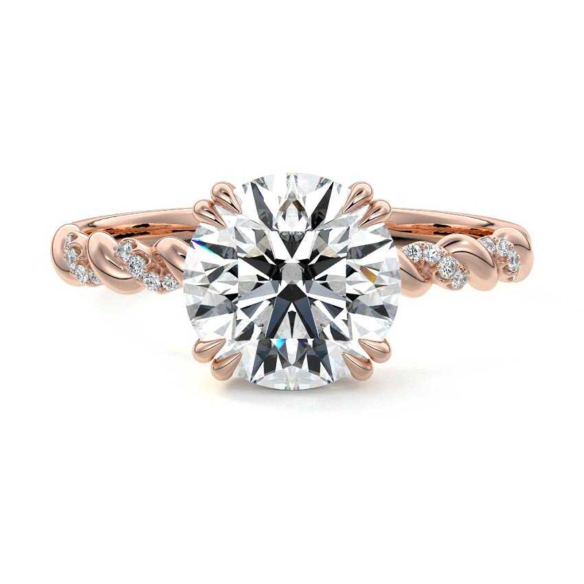 Heloise - Round Rose Gold Lab Grown Diamond Engagement Ring | Nura Lab