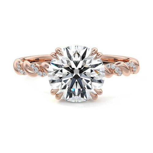 Heloise - Round Rose Gold Lab Grown Diamond Engagement Ring | Nura Lab