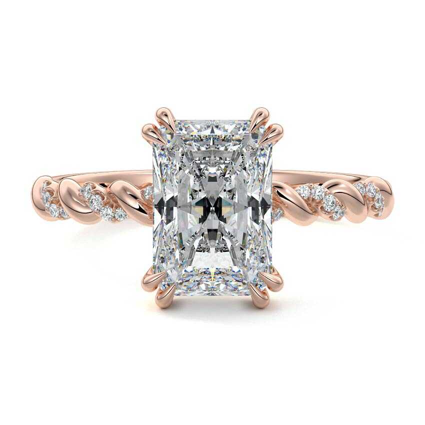 Heloise - Radiant Rose Gold Lab Grown Diamond Engagement Ring | Nura Lab
