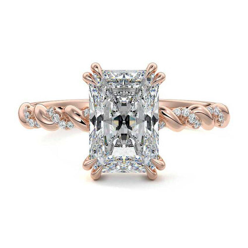 Heloise - Radiant Rose Gold Lab Grown Diamond Engagement Ring | Nura Lab