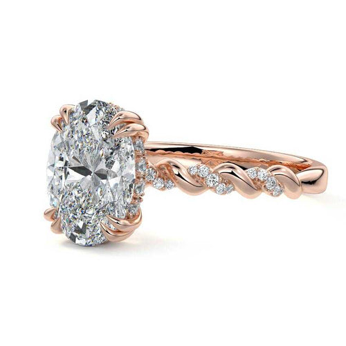 Heloise - Oval Rose Gold Lab Grown Diamond Engagement Ring | Nura Lab