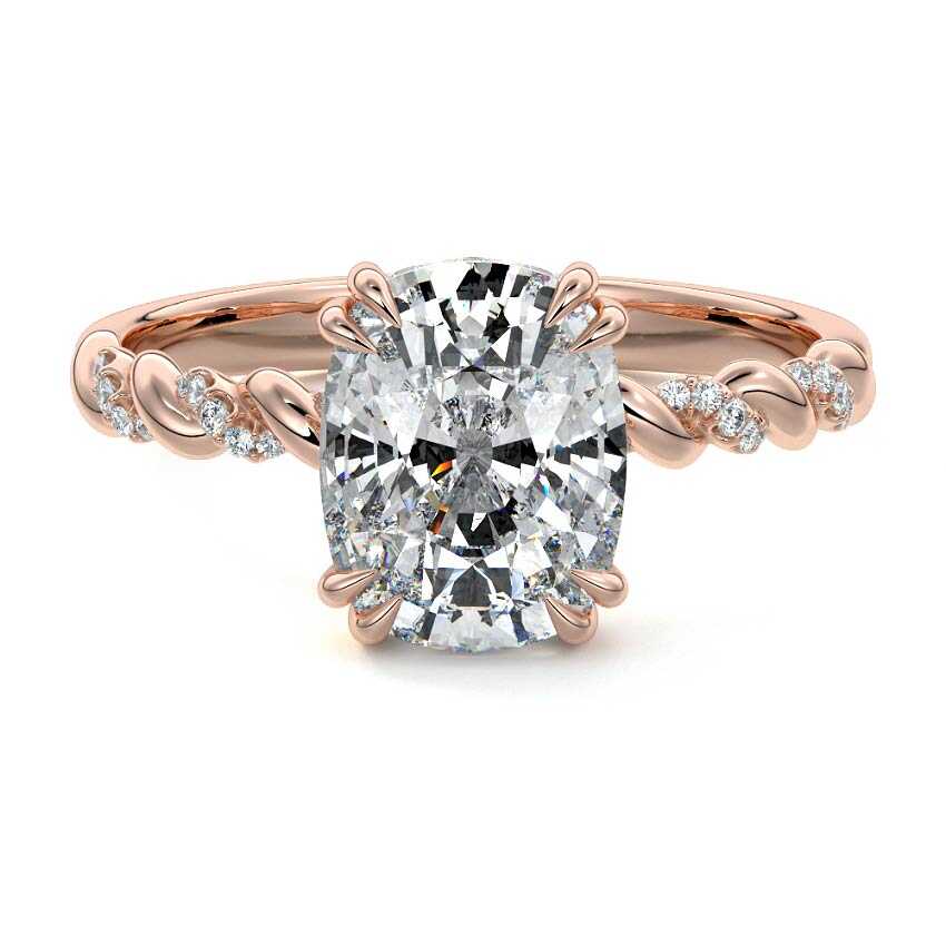 Heloise - Cushion Rose Gold Lab Grown Diamond Engagement Ring | Nura Lab