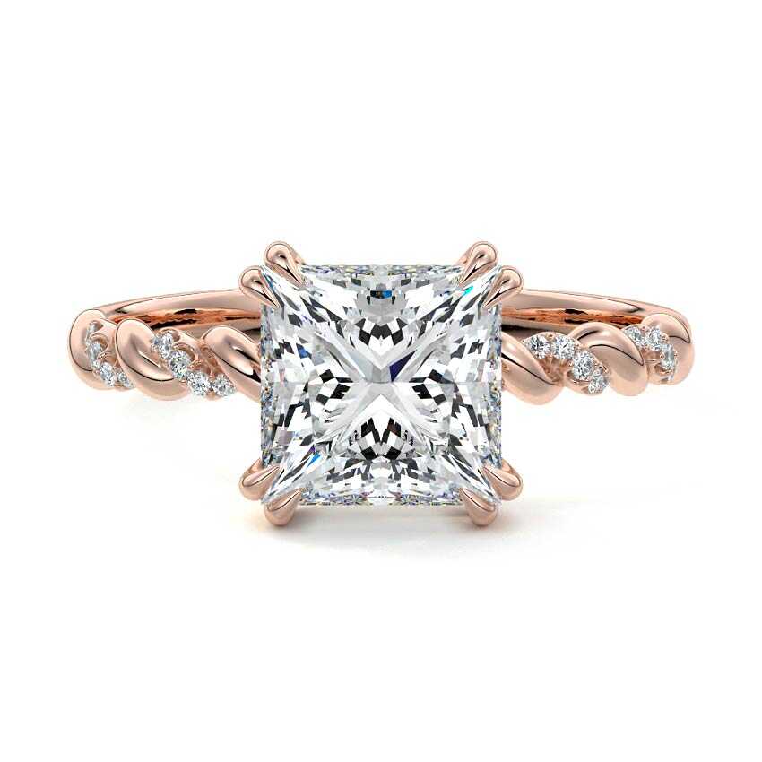 Heloise - Princess Rose Gold Lab Grown Diamond Engagement Ring | Nura Lab
