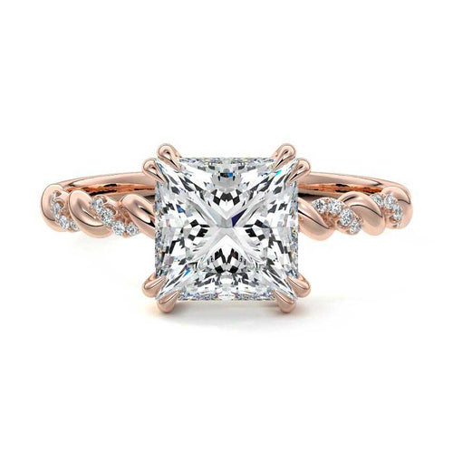 Heloise - Princess Rose Gold Lab Grown Diamond Engagement Ring | Nura Lab
