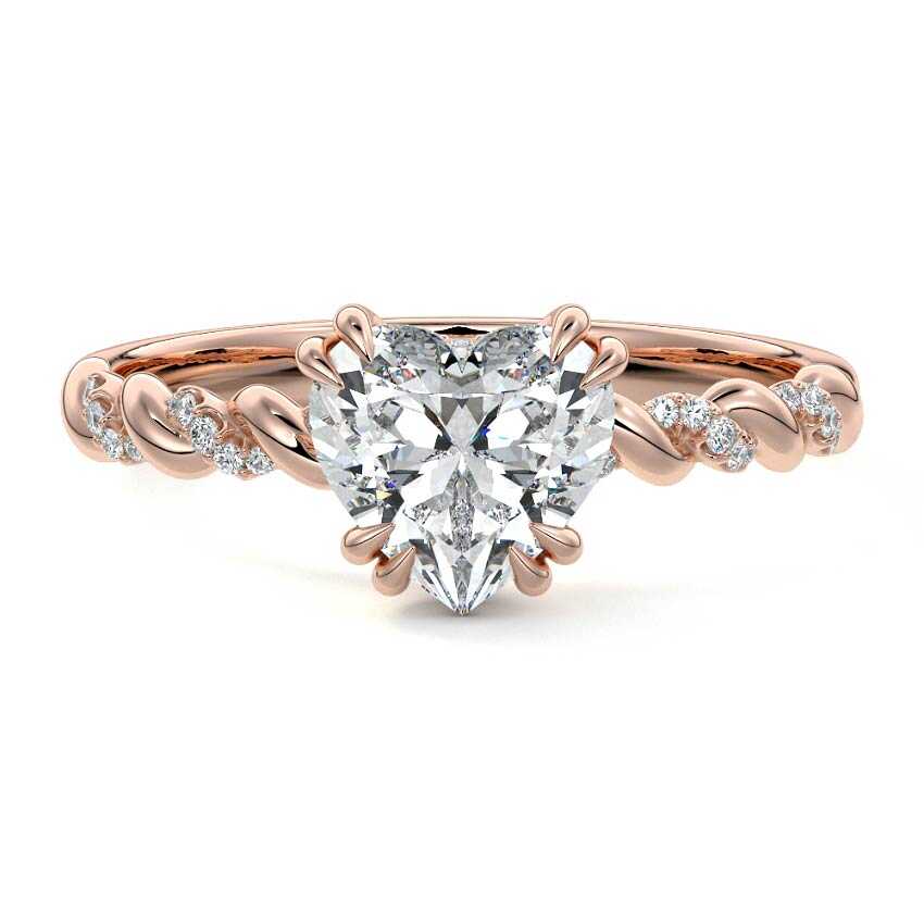 Heloise - Heart Rose Gold Lab Grown Diamond Engagement Ring | Nura Lab