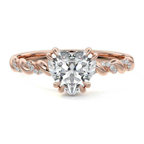 Heloise - Heart Rose Gold Lab Grown Diamond Engagement Ring | Nura Lab