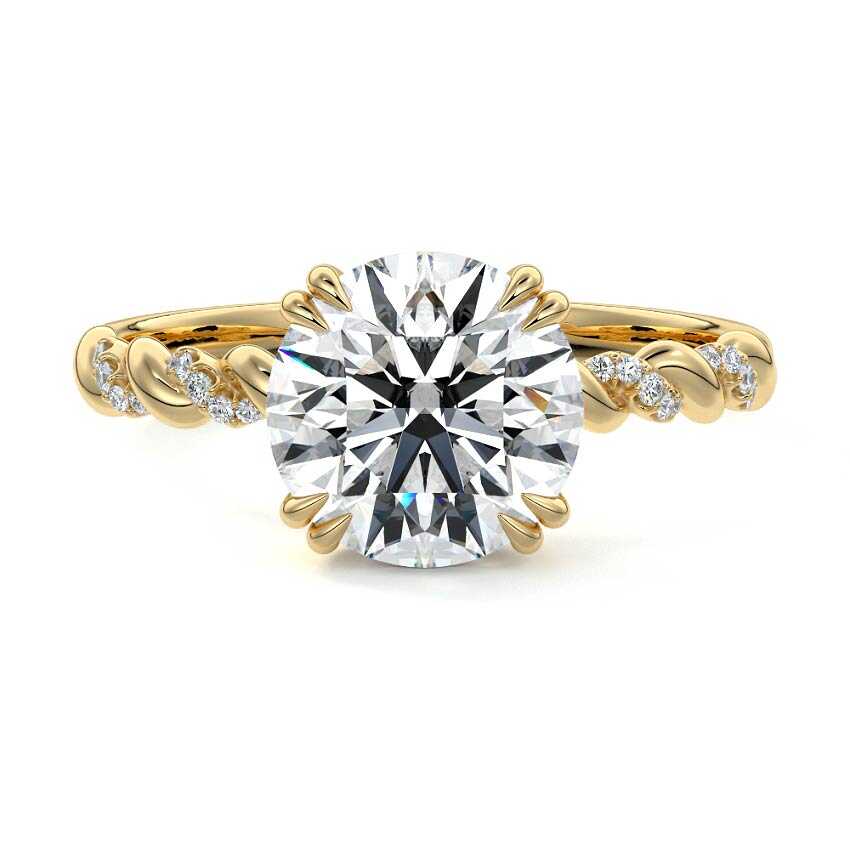 Heloise - Round Yellow Gold Lab Grown Diamond Engagement Ring | Nura Lab