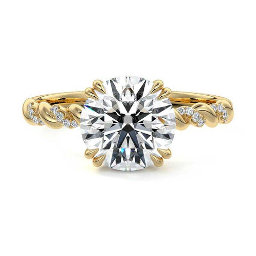 Heloise - Round Yellow Gold Lab Grown Diamond Engagement Ring | Nura Lab