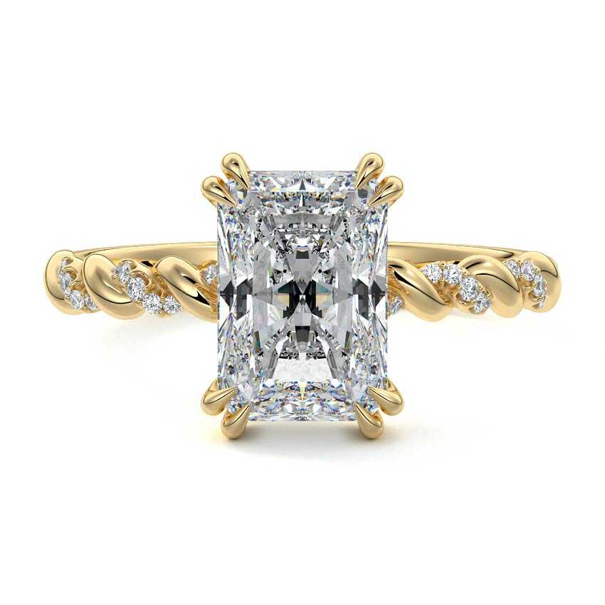 Heloise - Radiant Yellow Gold Lab Grown Diamond Engagement Ring | Nura Lab
