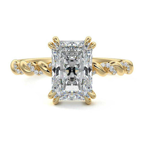 Heloise - Radiant Yellow Gold Lab Grown Diamond Engagement Ring | Nura Lab