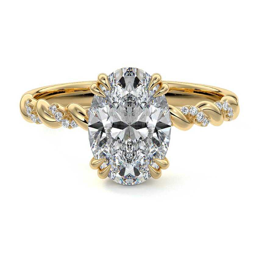 Heloise - Oval Yellow Gold Lab Grown Diamond Engagement Ring | Nura Lab