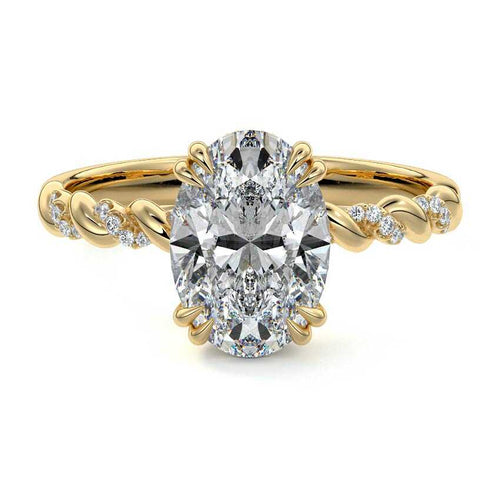 Heloise - Oval Yellow Gold Lab Grown Diamond Engagement Ring | Nura Lab