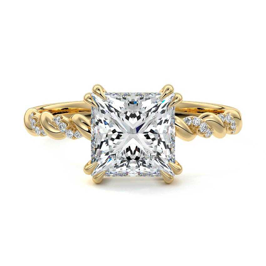 Heloise - Princess Yellow Gold Lab Grown Diamond Engagement Ring | Nura Lab
