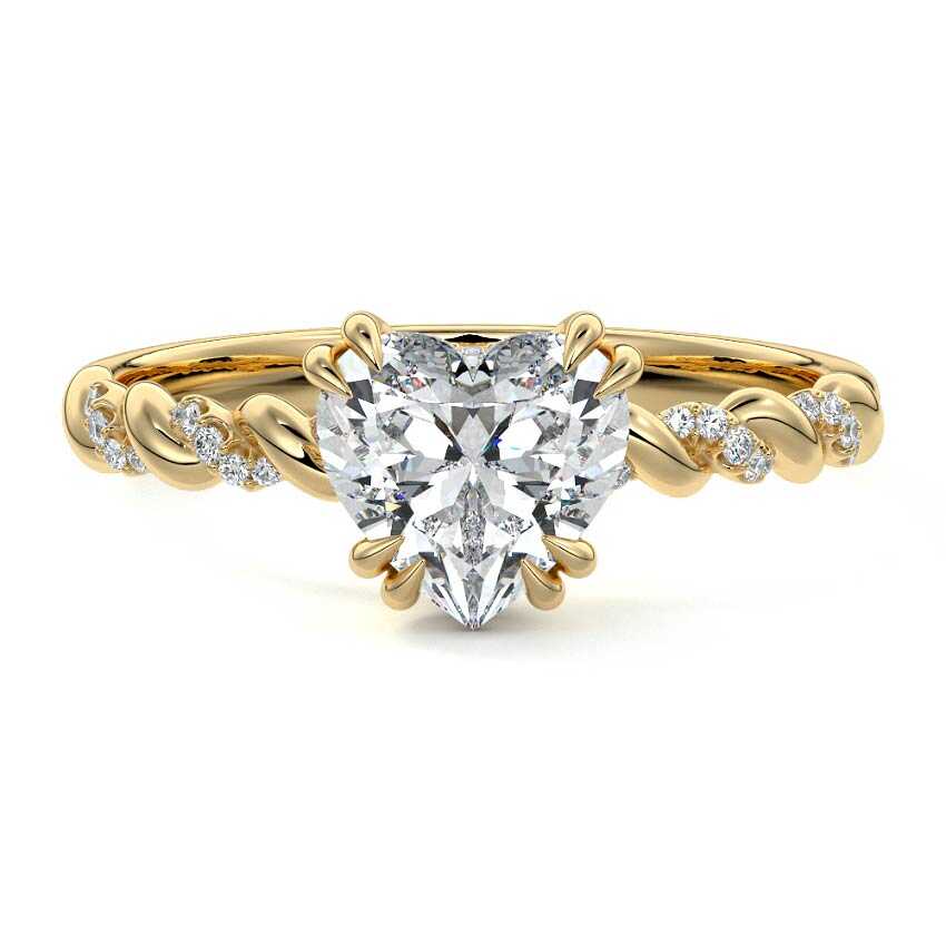 Heloise - Heart Yellow Gold Lab Grown Diamond Engagement Ring | Nura Lab