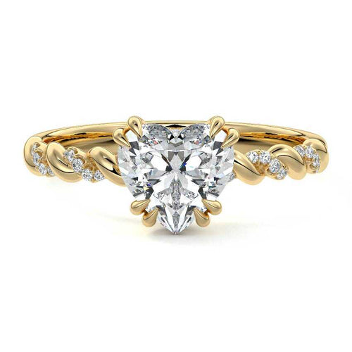 Heloise - Heart Yellow Gold Lab Grown Diamond Engagement Ring | Nura Lab