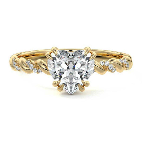 Heloise - Heart Twisted Hidden Halo Pavé Lab Grown Diamond Engagement Ring